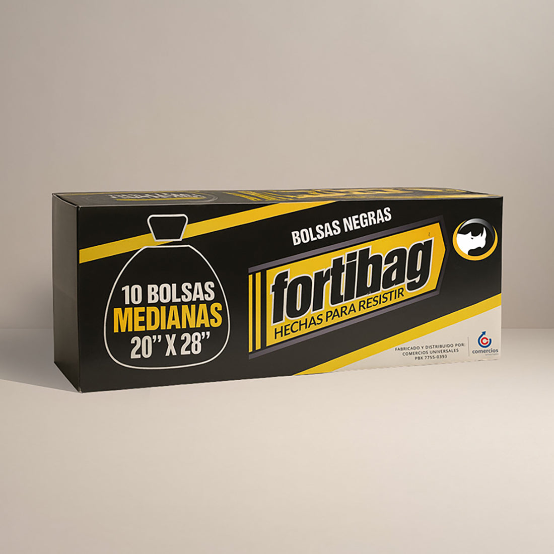 BOLSA FORTIBAG MEDIANA NEGRA CAJA 01/10 / CANTIDAD 24 CAJAS